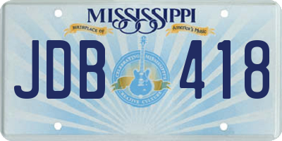 MS license plate JDB418