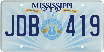 MS license plate JDB419