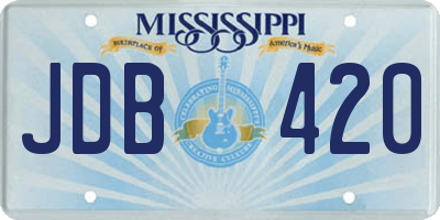 MS license plate JDB420