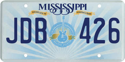 MS license plate JDB426
