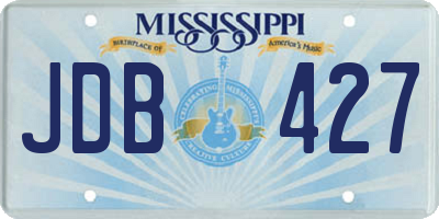 MS license plate JDB427