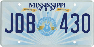 MS license plate JDB430