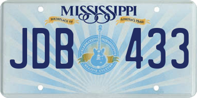 MS license plate JDB433