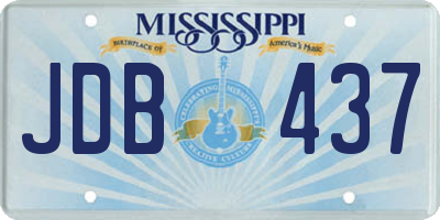 MS license plate JDB437