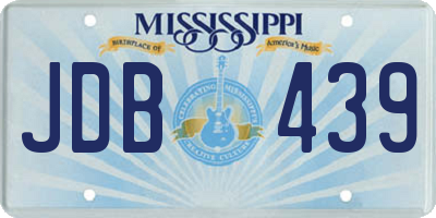 MS license plate JDB439