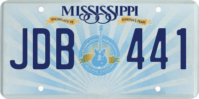 MS license plate JDB441
