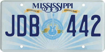 MS license plate JDB442