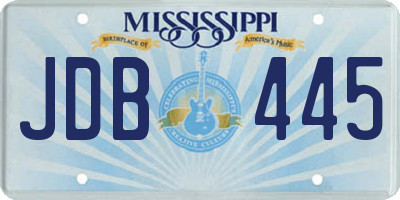 MS license plate JDB445