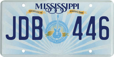 MS license plate JDB446