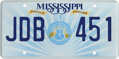 MS license plate JDB451