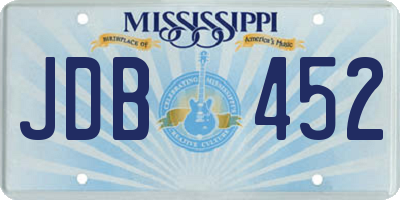 MS license plate JDB452
