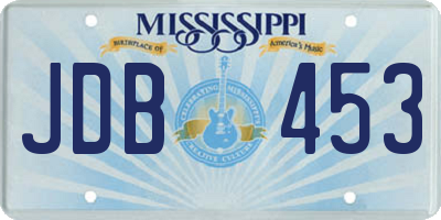 MS license plate JDB453