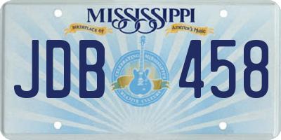 MS license plate JDB458