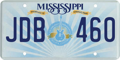 MS license plate JDB460