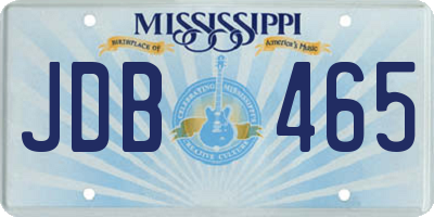MS license plate JDB465