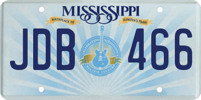MS license plate JDB466