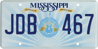 MS license plate JDB467