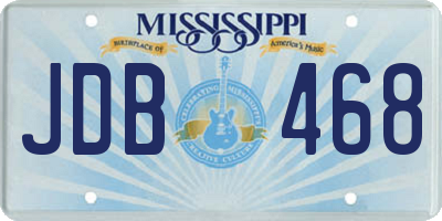 MS license plate JDB468