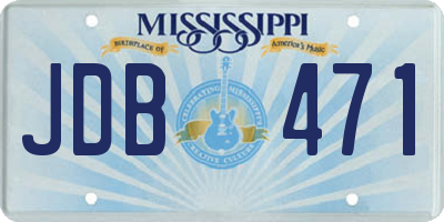 MS license plate JDB471