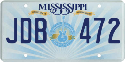 MS license plate JDB472