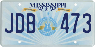 MS license plate JDB473