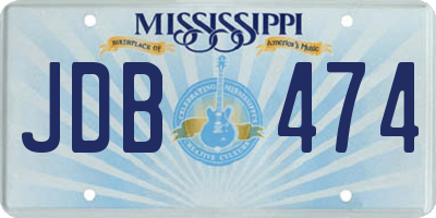 MS license plate JDB474
