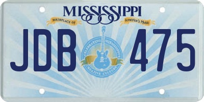 MS license plate JDB475