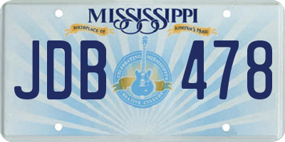 MS license plate JDB478