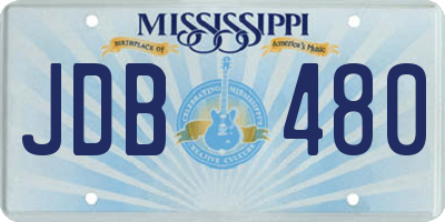 MS license plate JDB480