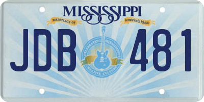 MS license plate JDB481