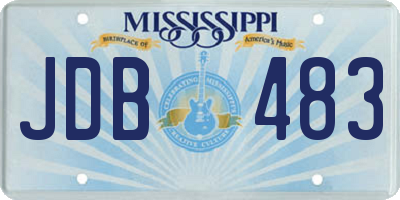 MS license plate JDB483