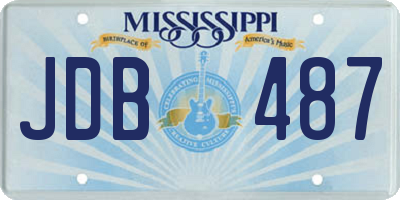 MS license plate JDB487