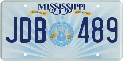 MS license plate JDB489