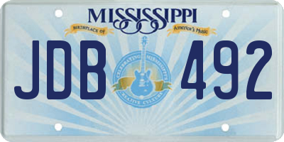 MS license plate JDB492