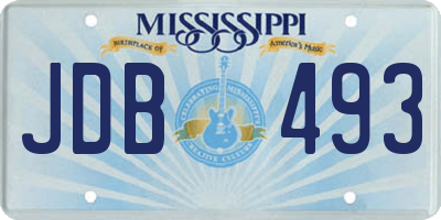MS license plate JDB493