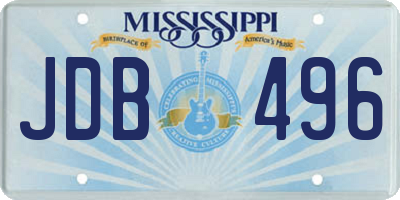 MS license plate JDB496