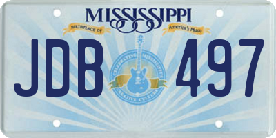 MS license plate JDB497