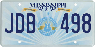 MS license plate JDB498