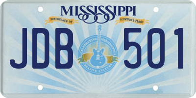 MS license plate JDB501