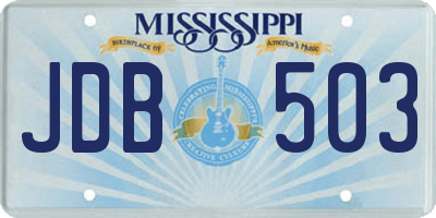 MS license plate JDB503