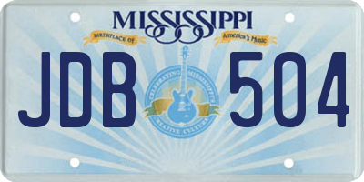 MS license plate JDB504
