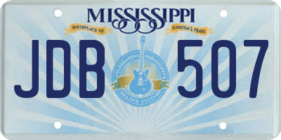 MS license plate JDB507