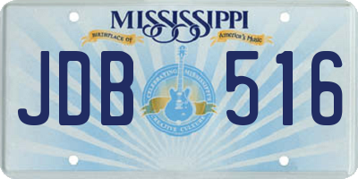 MS license plate JDB516