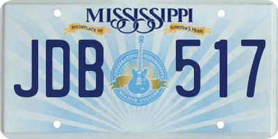MS license plate JDB517