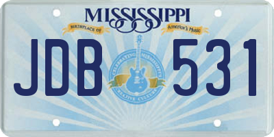 MS license plate JDB531