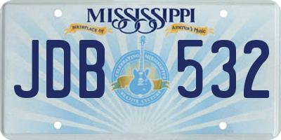 MS license plate JDB532