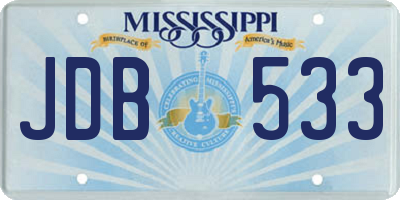 MS license plate JDB533