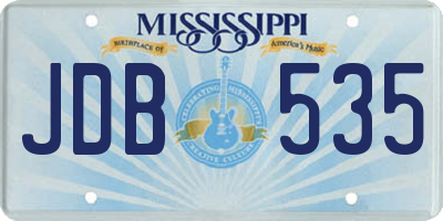 MS license plate JDB535