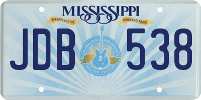 MS license plate JDB538