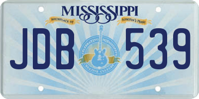 MS license plate JDB539